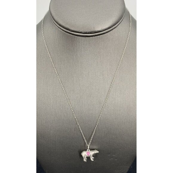 Polar Bear Necklace Sterling Silver 925 Pendant 18" - Picture 2 of 5